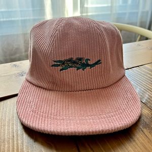 Never worn! Carpet Company baby pink corduroy 7-panel hat.